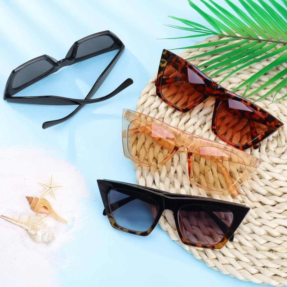 Set of 4 Pairs Vintage Square Sunglasses | Summer